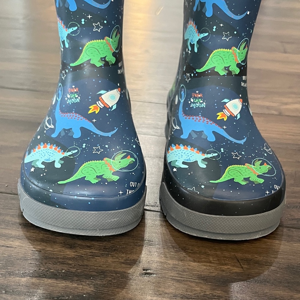 Western Chief Space Dinosaur Navy Rain Boots - Picture 3 of 7